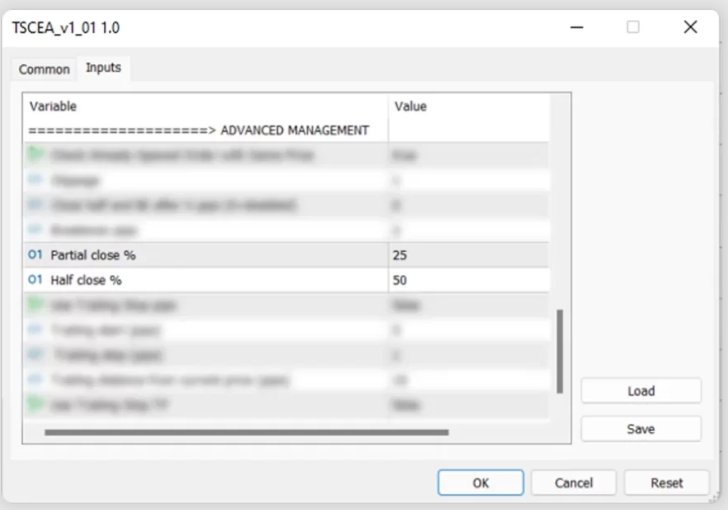 Define close half and partial close Telegram Signal Copier